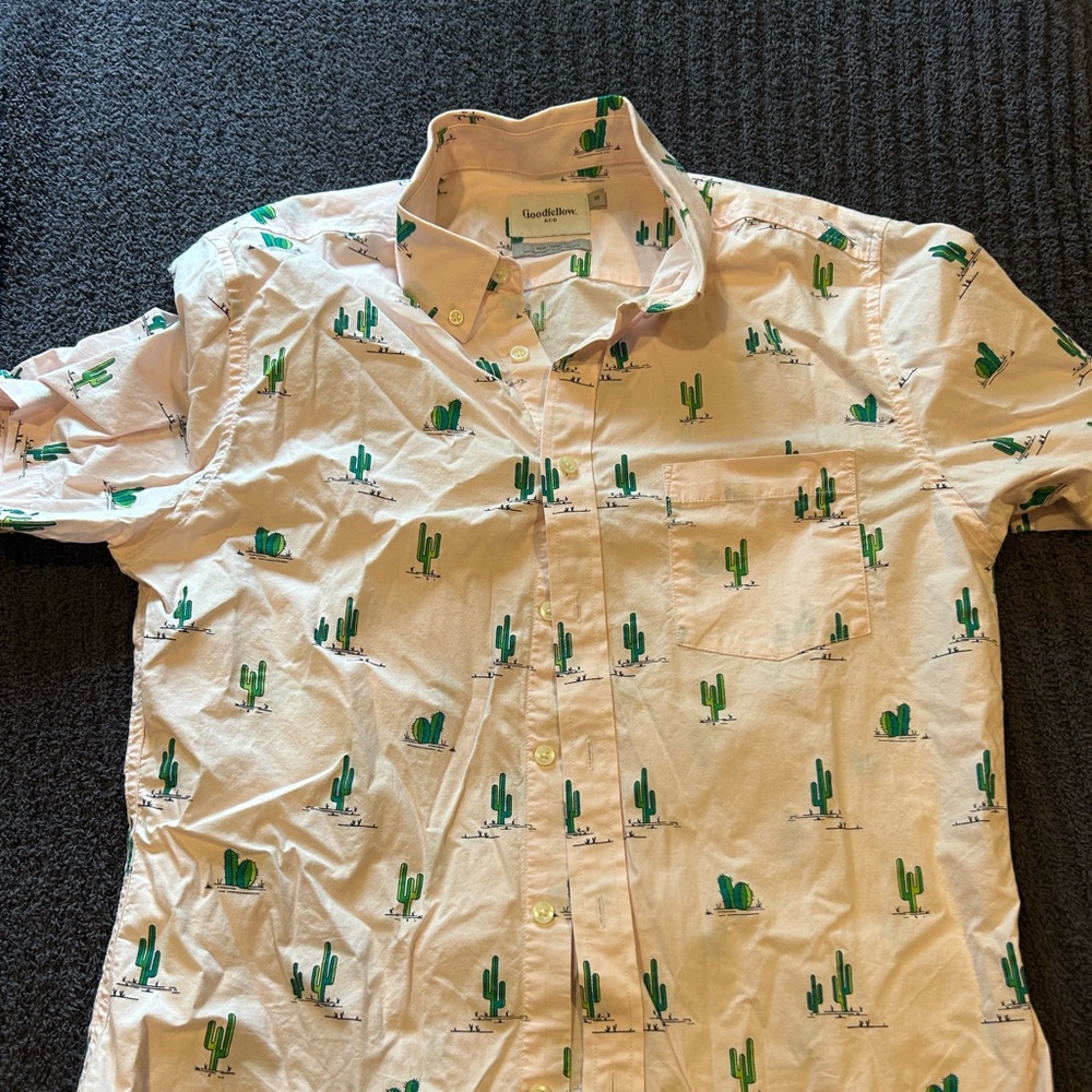 Goodfellow & Co Green Cactus Print Shirt